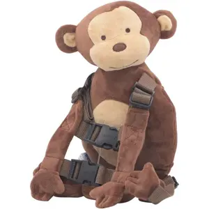 2 in 1 New Monkey Toddler Safety Harness Backpack Children's Walking Leash Strap(Brown)