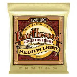 Ernie Ball Earthwood 80/20 Bronze Acoustic Guitar Strings | Medium Light | 12-54