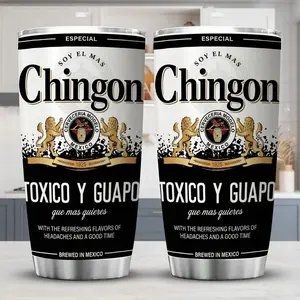 1 piece 20-oz stainless steel insulated tumbler, with rust-proof removable lid, horror-themed design with rooster badge - perfect gift for horror fans， eye-catching patterned beverage container Drinkware Flasks Portable Bottled, sippy