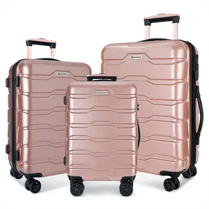 XDECO 3-Pieces Luggage set in transformers Rose Gold