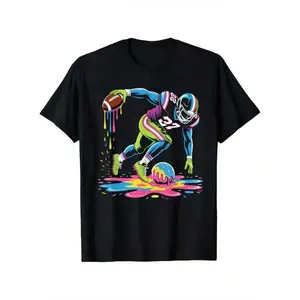 Ice Cream Drip Football Sprinkles Football Drip T-Shirt Gifts For Boys Girls Kids YYQ 180g