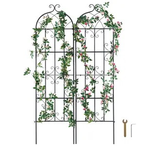 VEVOR Garden Trellis for Climbing Plants, TikTokShopBlackFriday, 71 x 20 in, 2 Packs Rustproof Metal Garden Flower Trellis, Outdoor Climbing Rose Trellis Cucumbers Support, Decorative Clematis Trellis for Courtyards Lawns