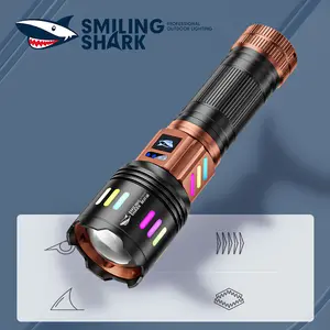【SD-5251】Smilingshark multifunction flashlight with high-brightness illumination, comfortable grip design for single-hand operation, five lighting modes, battery level indicator, meets various needs.