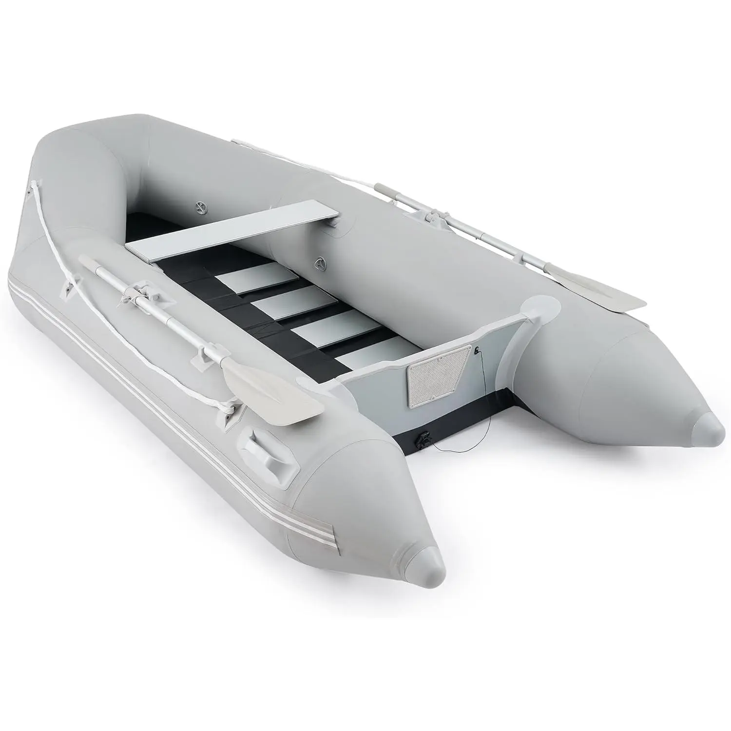UIRGRCO-Z 10ft Inflatable Boat with Aluminum Floor, 4 Person Dinghy for Fishing | 1000D PVC raft, 990 lb capacity, 118x59x16.5 in, fits motors up to 15 HP, triple air chambers, foot pump & carry bag