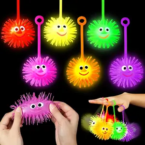 12PCS Light Up Balls for Kids 3.4 inch Puffer Bouncy LED Ball Flashing Sensory Glow in The Dark Toys Bulk Party Favors for Easter Basket Gifts Classroom Stuffer Sprizes Pinata Fillers