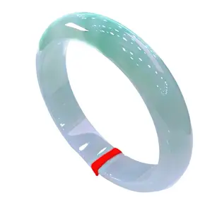Natural Burmese Old Mine Light Green Jadeite Bangle, Noble Lady Bangle, True Circle, Bright Green with Flower Pattern, Women's Jade Bangle