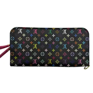 Pre-owned Louis Vuitton Black Multicolor Monogram Zippy Zip Around Long Wallet