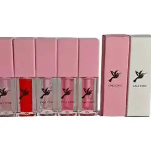 Cali Chic Lip Oil Vanilla Organic Vegan Fruity Color Tinted Balm Makeup Moisturizing Lip Gloss with Jojoba Oil & Vitamin C Travel-Friendly High Pigment Waterproof