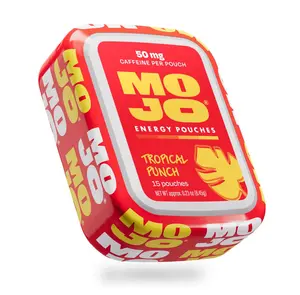 MOJO Energy 50mg Caffeine Pouches, Tropical Punch, 15 Pouches, 1-Pack