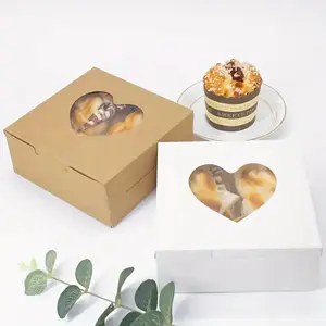 Pastry Decorative Box, 10/20/50pcs Dessert Packing Box, Bakery Treat Cookie Boxes for Holiday Pastries, Cupcakes, Brownies, Heart Shaped Gift Boxes