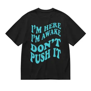 Women's Casual Hoodie with Bold "I'M AWAKE I'M DON'T PUSH IT" Print -  Pullover Sweatshirt, Long Sleeve, Blend, Loose Fit for Fall and Winter