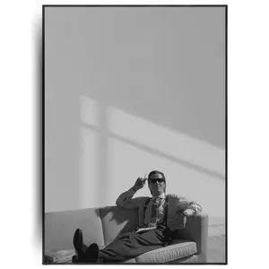 American Psych0 Poster, Patrick Bateman, Movie Film Wall Art, Printable Wall Art, Black and White Retro Decor