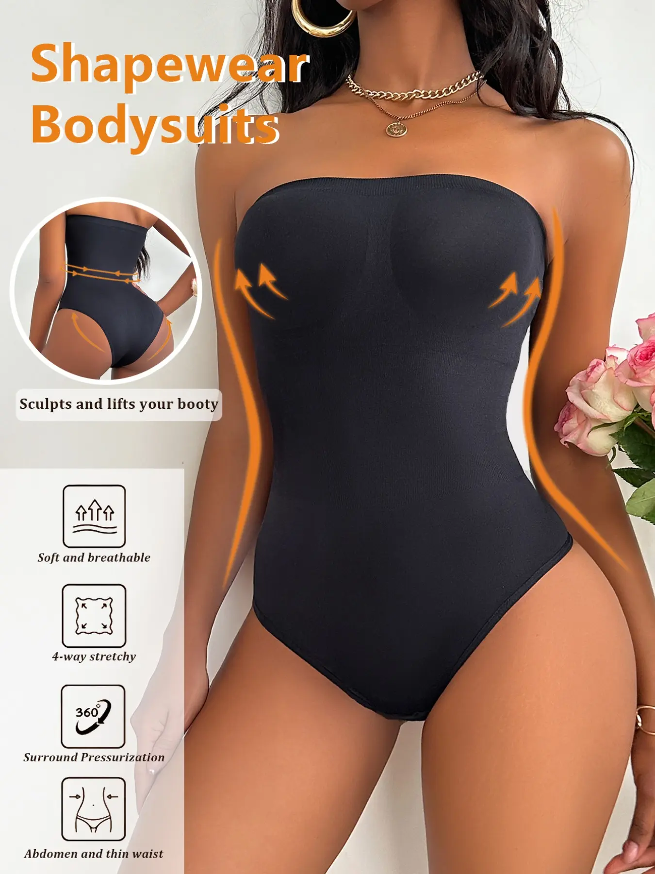 2-Pack Shaping Bodysuit Set, Shapewear, High Waist, Seamless, Underwear, Compression, Comfortable and Non-Restrictive, Perfect for Tight Dresses, Conceals Fat, Slimming, and Cozy