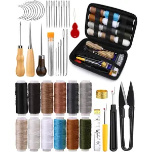 Heavy Duty Sewing Kit, 48 count  and Thread Kit with Upholstery Thread  Sewing Awl Seam Ripper, Upholstery Repair Sewing Kit for  Seats Carpets Shoes Backpacks DIY Crafting