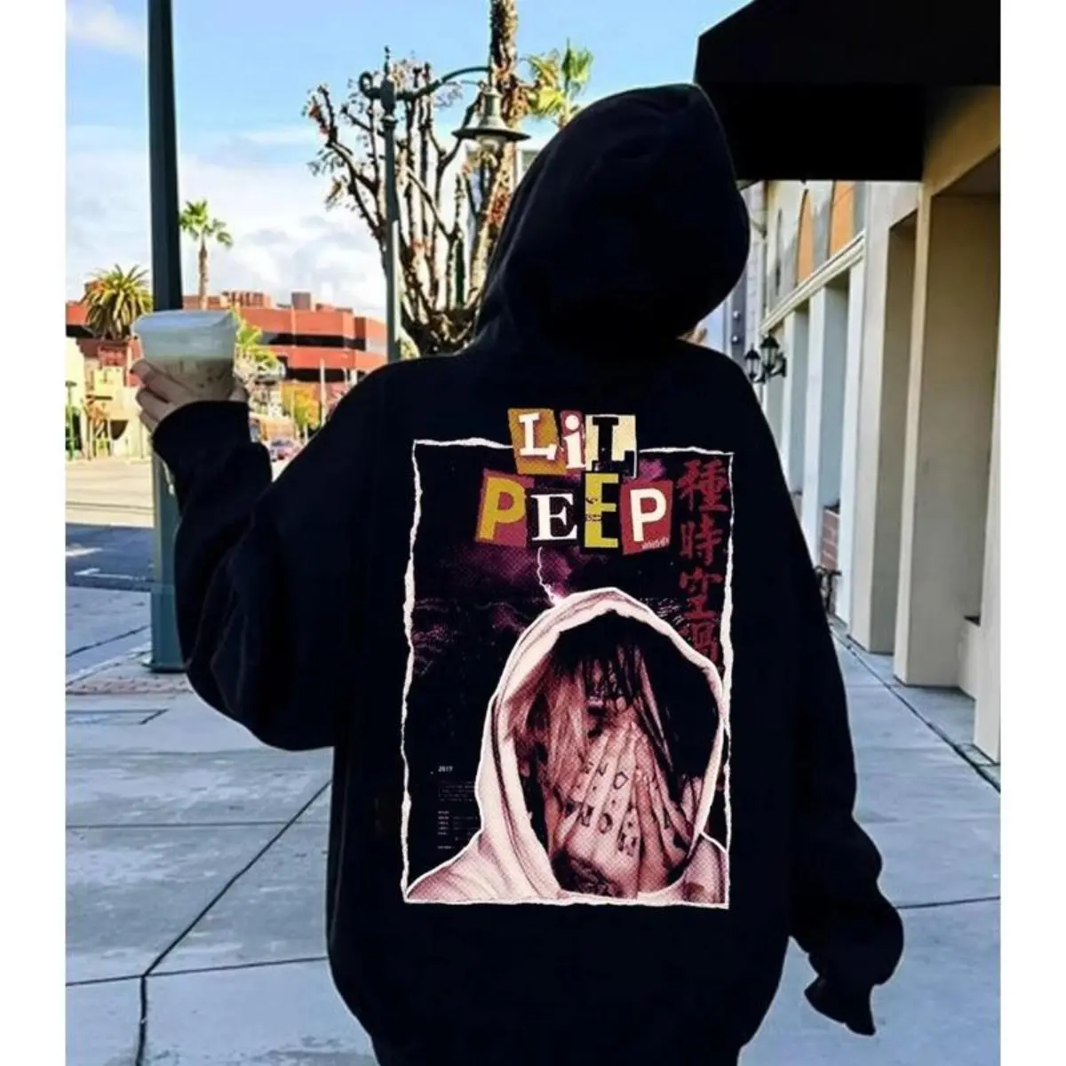 Men's Unisex Lil Peep Vintage Bootleg Graphic Fleece Sweatshirt - Soft Ribbed Cotton Fabric Top, Hip Hop Rapper Style, Layer-Friendly Gift for Birthday, Christmas (Pairs with Jeans), Classic, Menswear, Pullover, Casual, Stylish, Herringbone, Crew Neck, 2X