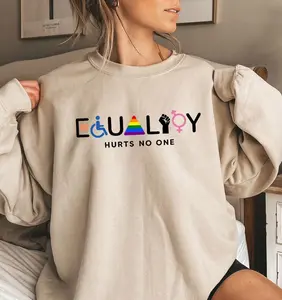 [Sale off up to 50%] Equality Hurts No One Sweatshirt, Equal Rights Shirt, LGBTQ Sweatshirt, Rainbow Sweatshirt, Social Justice Shirt, Feminist, streetwear graphic tee