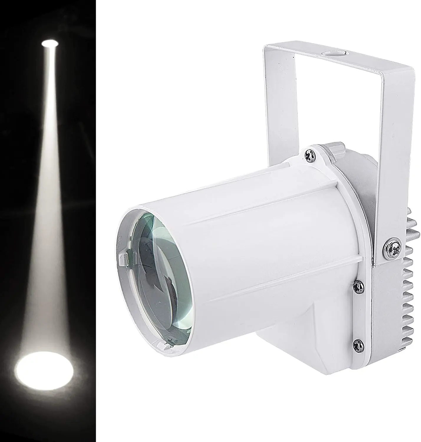 METYONLASER 3W White LED Pinspot Light - ABS Body, Heat Sink, 1.2m Power Cord, Plug-In, Low Power Consumption Commercial Indoor Lights with Beam Stability for Bars, Weddings, Christmas Parties (Newbie-Friendly), Halloween Parties, Stage Lighting