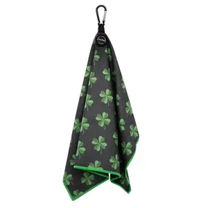 Dirty Caddie Clover Magnetic Golf Towel with Powerful Magnet, Convenient Magnetic Attachment, Easy to Clean, Green Design
