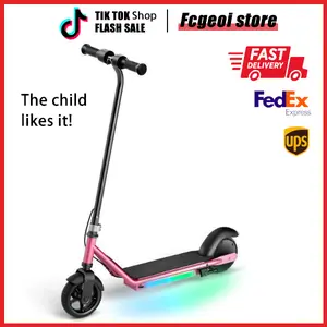 【Dealsforyou】IK3 Electric Scooter for Kids Ages 6-14 150W Motor LED Display 3 Speeds Adjustable Colorful Lights Double Brake Magnetic Charging Gifts for Kids #Summervibes