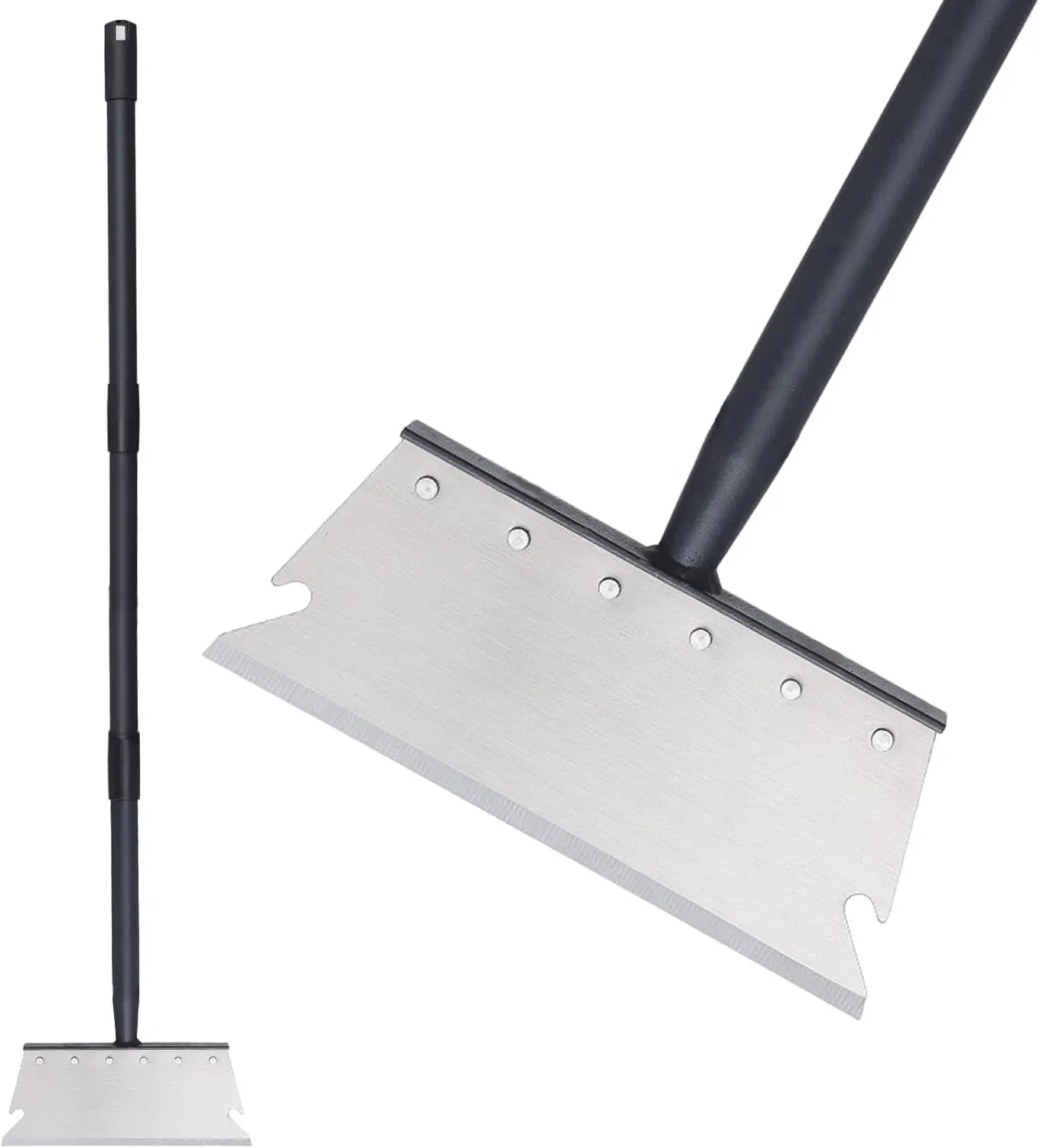 Multifunctional Garden Flat Shovel - 57in Heavy Duty Stainless Steel Tool with 3-Stage Adjustable Ergonomic Long Handle, 11.4in Wide Blade, Anti-Slip Firm Grip for Lawn Edging, Digging, Comfortable Operation