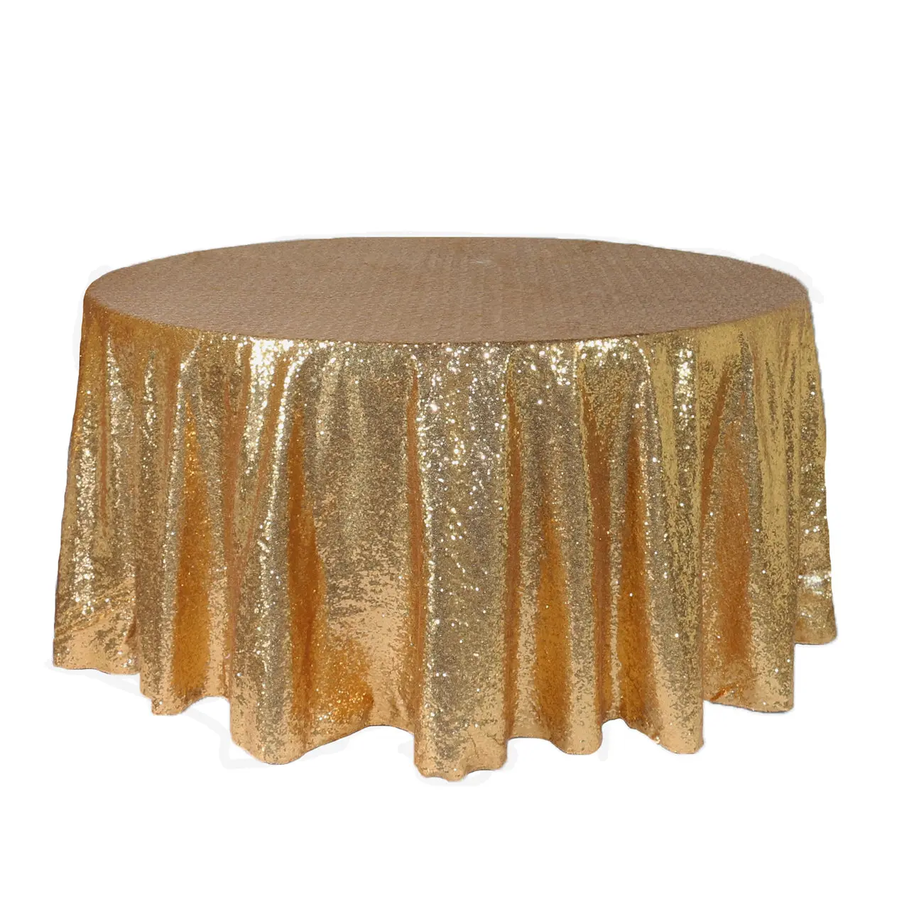 120 inch Glitz Sequin Round Tablecloth Gold 120 inch Glitz Sequin Round Tablecloth Gold