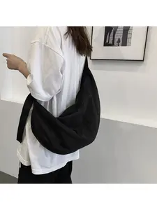 Korean version handbag for women, ins-style work bag, unisex, simple chic, lightweight casual dumpling crossbody bag