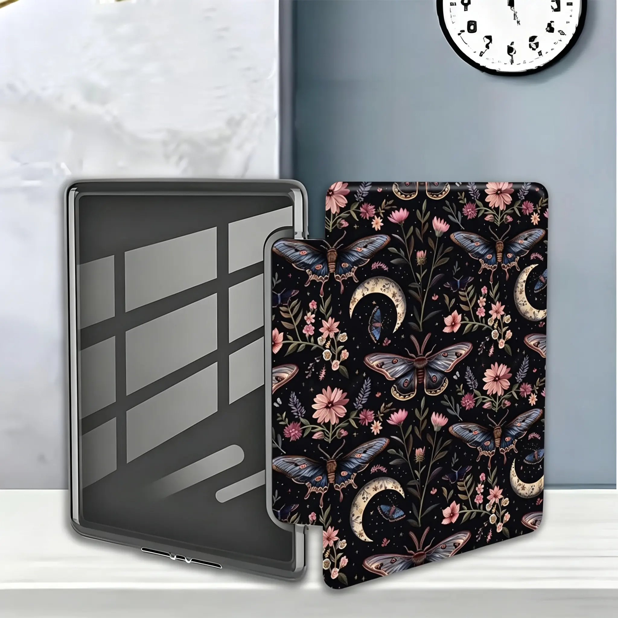 Butterfly TPU eReader Case for 7/6.8/6-in Kindle Paperwhite (12Th/11Th Generation - 2024/2025 models), Thermoplastic Polyurethane Back Cover, Smooth Secure Dainty Painted Illustration, Ultra-Clear Ultra-Soft, Birthday Gift for Friends