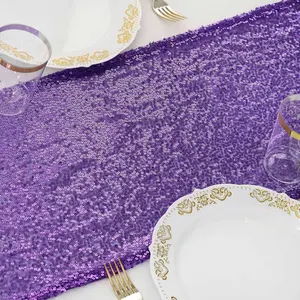 Sequin Table Runner 12"x108" Purple - Glittering Finish Table Decor