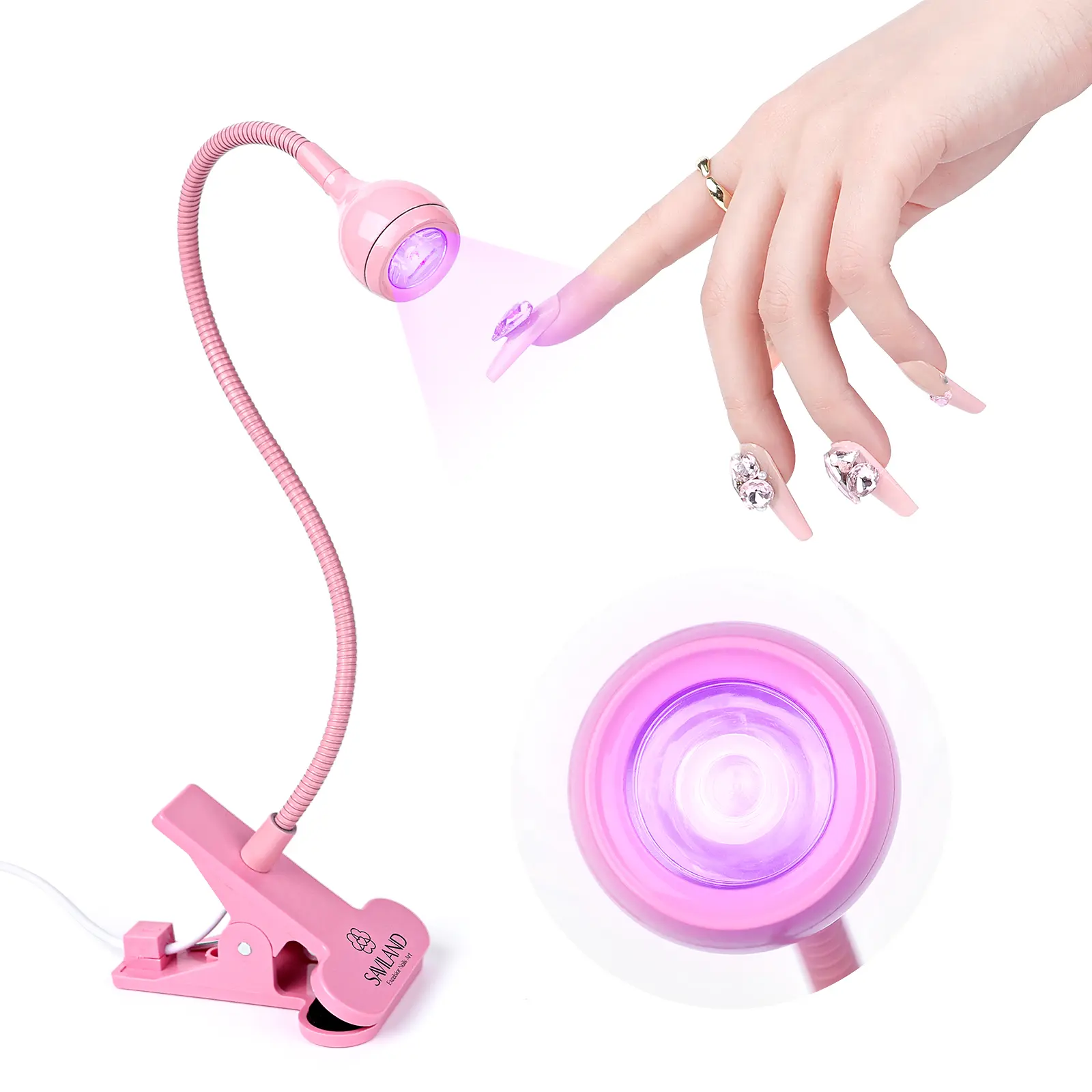 Pink Gooseneck U V Lamp for Gel Nails