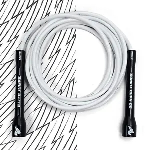 Elite Jumps Do Hard Things 6mm PVC Jump Ropes for Fitness - Indoor/Outdoor Adjustable Boxing Jump Rope w/ Unbreakable Handles & Ultra-Durable Non-Kinking PVC - Skipping Rope for Men & Women & Boxer Rope Jump Rope
