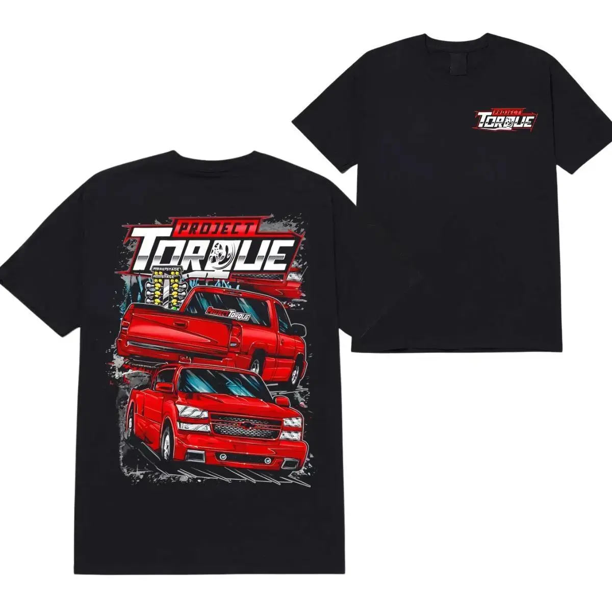⚡ Project Torque Street Truck T-Shirt – Turbo Pickup Drag Racing Graphic Tee, Vintage Truck Streetwear Shirt, Y2K Automotive Fashion for Men, Retro Garage Gearhead Apparel, Soft Cotton Casual Racing Outfit