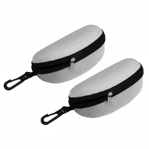 2Pcs/Set Portable Oxford cloth hard-shell sunglasses case with zipper, Portable Sunglasses Organizer, scratch-resistant and drop-proof, travel outdoor sports glasses accessory, durable EVA material with hook case