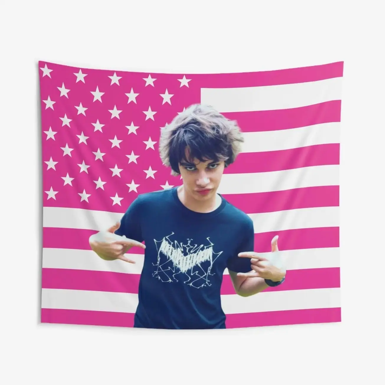 Rodrick Heffley as Rodrick drumstick Tapestries, Devon Bostick Pink Flag, Rodrick Heffley Indoor Wall Tapestries