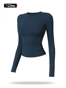 2026 New Fleece Long Sleeve Yoga Top, High Strength Fitness Wear, Pilates Running Sports Shirt, Sporty Style, Athletic Yoga Tops, Spring & Fall