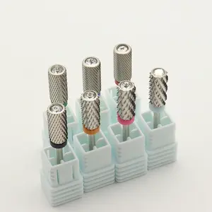 1Pcs Noble Silvery Quality 6.5mm Diamond Big Round Top barrel Original Tungsten steel Carbide Manicure Nail drill bit File Accessories