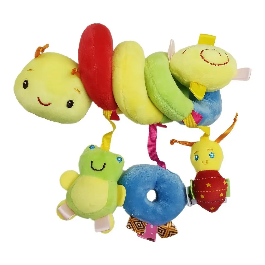 Spiral Plush Caterpillar Design Car Seat Toy, Cute Hanging Stroller Toy, Baby Car Seat Hanging Toy, Baby Toys, Car Seat Accessories
