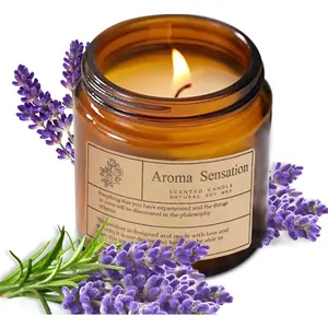 Scented Candles, Lavender Candles for Home, Organic Candles Non Toxic, Soy Candles, Canned Candles for Home Scented, Fall Scented Candles, Stress Relief, Meditation, Yoga (Lavender 7Oz) Arcasa Limited