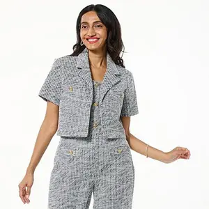 G by Giuliana Black Label Bouclé Knit Bolero