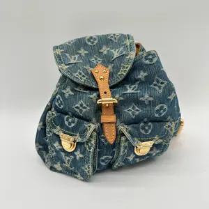 Pre-owned Louis Vuitton leather Backpacks Sac a Dos Drawstring Backpack Denim PM