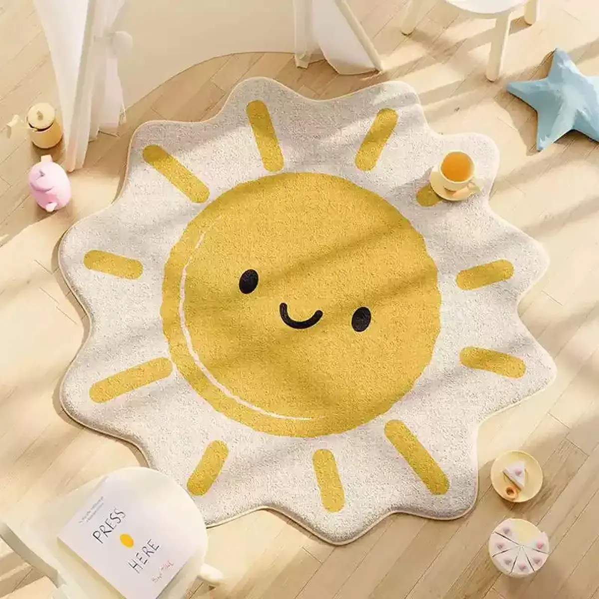 Kids Playroom Carpet, Bohemian Style Soft Plush Boho Rug, Thickened Comfortable Mat for Living Room Bedroom Bedside Game Area Indoor Area Rugs, Indoor Floor Rug
