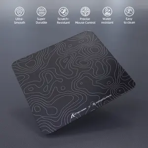 MAMBASNAKE×Attack Shark CM05 Contour Glass Gaming Mousepad,Nano-Micro-Etched Texture,Smooth Glass Surface,High Accuracy,Fast-Moving,Anti-Scratch, PU Leather Super Non-Slip Base,Large Size 450×400mm