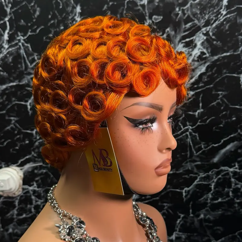 Magu beauty Pixie Cut Wigs Chioma Wig Short Curly Pin Curl Wig Various Colors Full Machine Made Wigs Glueless Wig for Black Women 180% Density Short Pixie Cut Wigs#SummerVibes