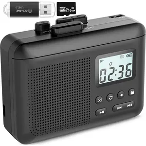 Portable Cassette Player Recorder Converter,Cassette to MP3 via SD Card, Walkman Cassette Tape Player with 1000mah Rechargeable Battery,Built-in Microphone&Speaker,Headphone Jack,16GB SD Card