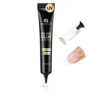 UNA GELLA Gel Nail Glue No U/V Light 15ml Super Strong Nail Glue for Press On Nails & Clear Acrylic Nails Tips Air-dry Strong-hold Formula Cutics