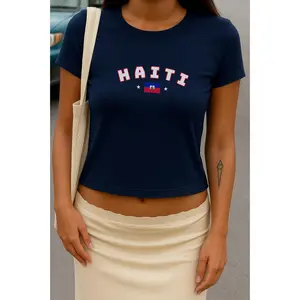 [Sale Up To 40%] Haiti Y2K Jersey Top, Haiti Baby Tee, Soccer Baby Tee, Trendy Fashion Clothing