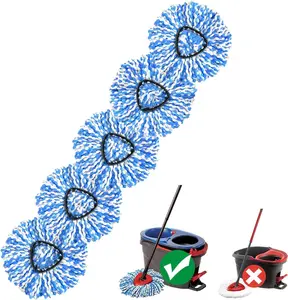 [5PCS] Mop Replace Heads for O-Ceda RinseClean(2 Tank System ONLY),Spin Mop Replacement Head Easy Cleaning Microfiber Replacement Machine Washable Household Items 5 Pack