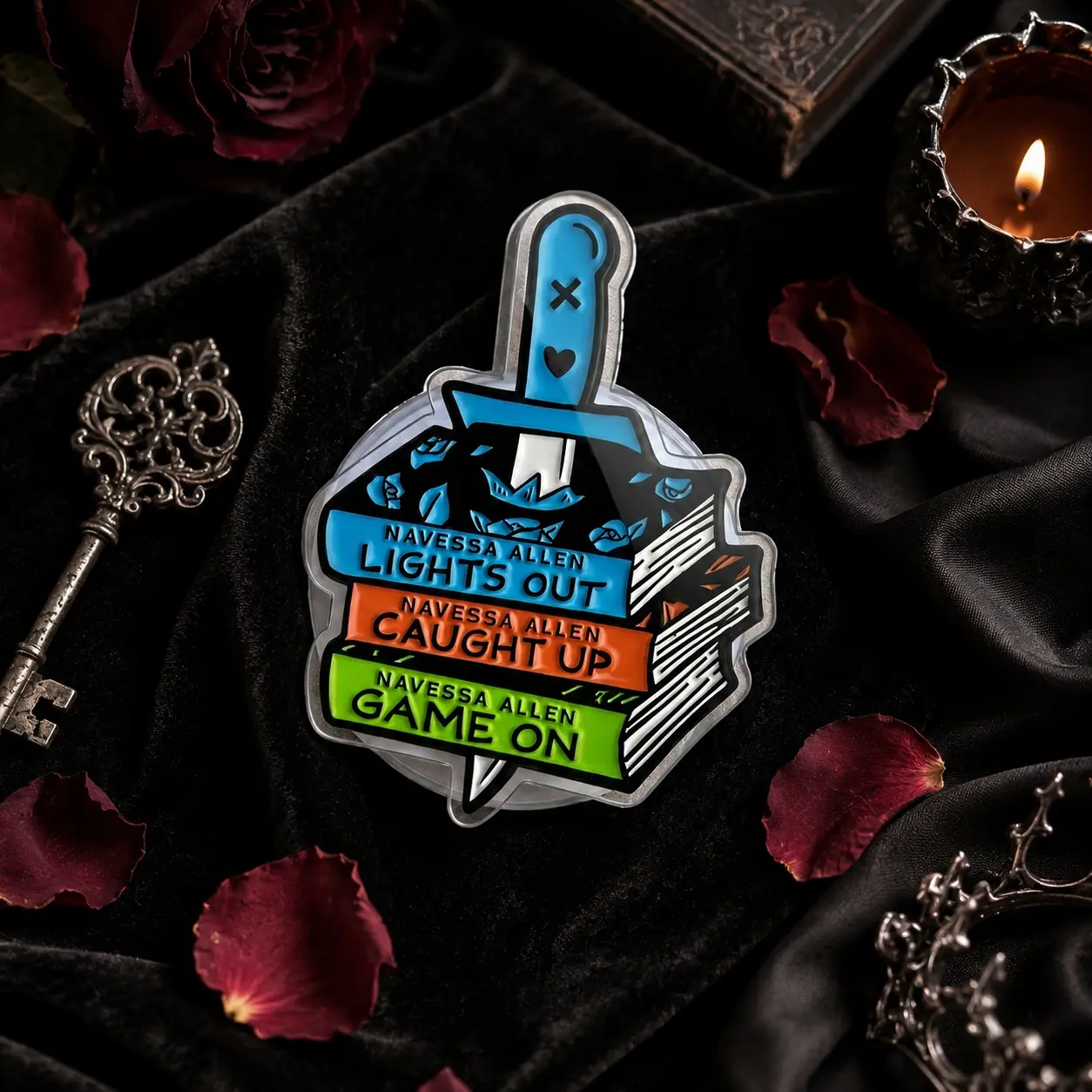 Dark Romance Dagger Book 2D Acrylic Phone Grip Retractable Expanding Stand Bracket Holder For Smartphone Back Case