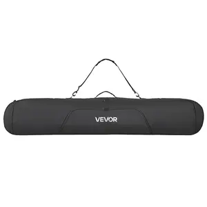 VEVOR Snowboard Bag, Up to 65 in/165 cm, Padded Skis & Snowboards Bag for Air Travel, 600D Waterproof Oxford Fabric, with Adjustable Inner Straps, for Skis Poles Goggles Gloves Helmet Boots (Black)