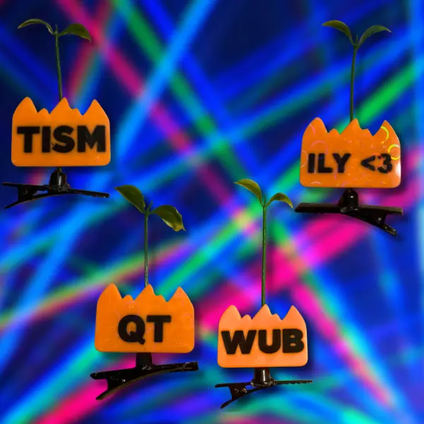 10 Pack Hot Sticker Text Sprout Hair Clips – Rave Flame Clips | EDM Festival Accessory