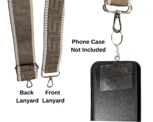 Adjustable Phone Strap Lanyard with Clamp Ends and Keyring Clip, Phone Holder Strap for Smartphones, Cellphones, Tech Accessories